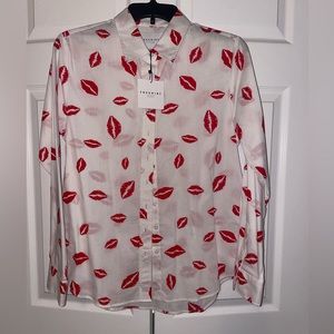 Lips button up shirt.